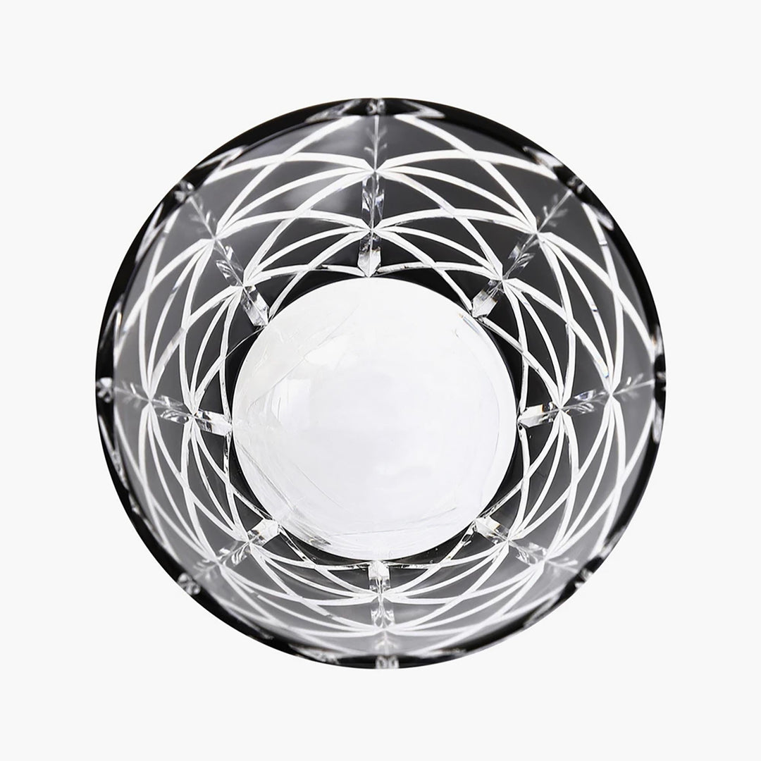 Edo Kiriko Cut Glass: Hishi Uroko Kasanemonyou Black Cup